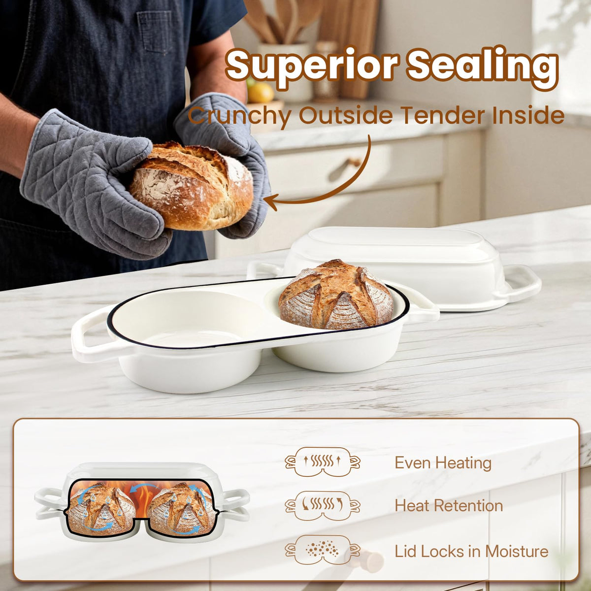 YONILL 5-inch banneton bread proofing basket for even fermentation