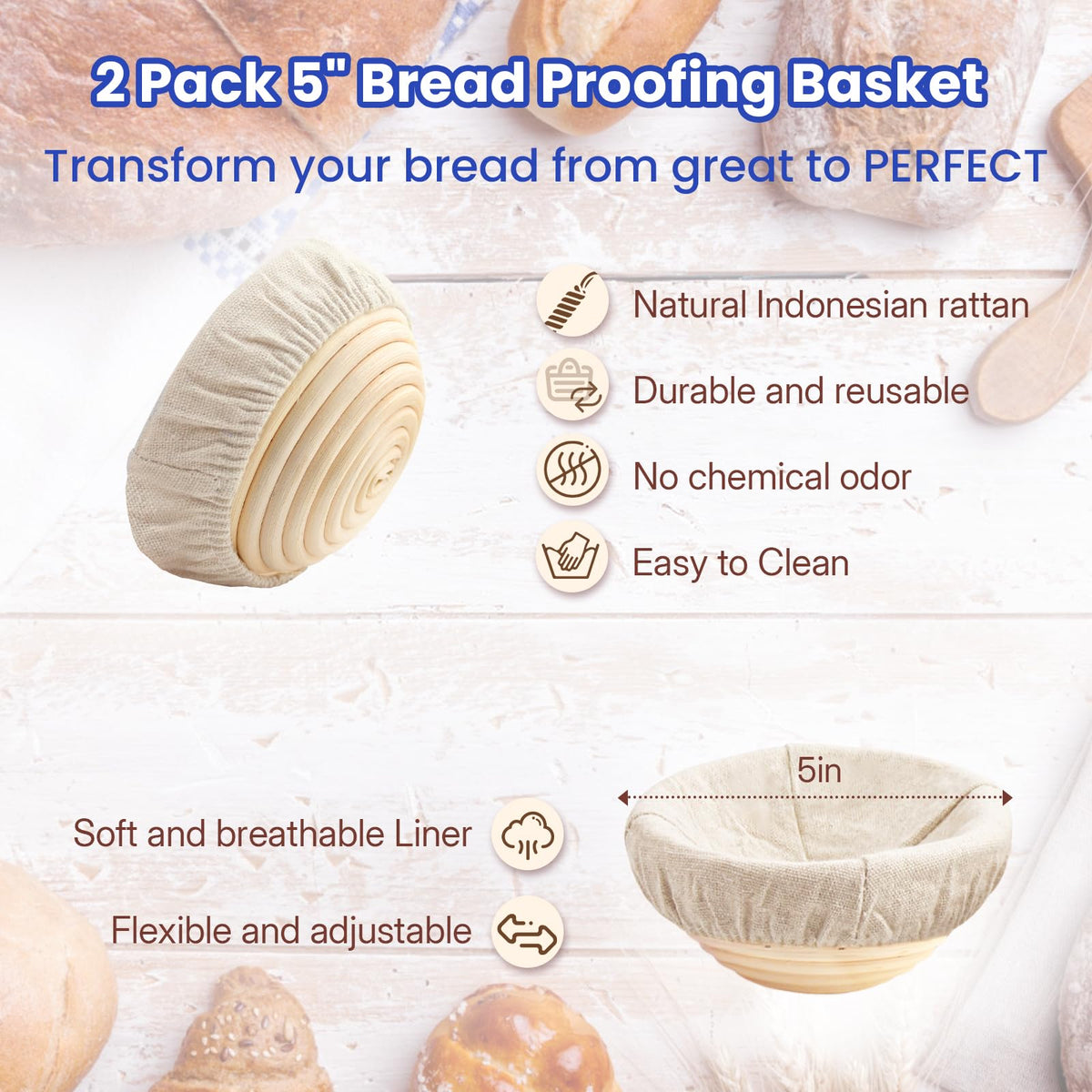 YONILL oven-ready design handles up to 500°F for versatile cooking.