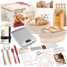 YONILL sourdough starter kit overview showing all-in-one baking set for beginners
