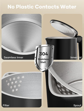 Yoochu rapid boil 1.7L with LED readiness indicator.