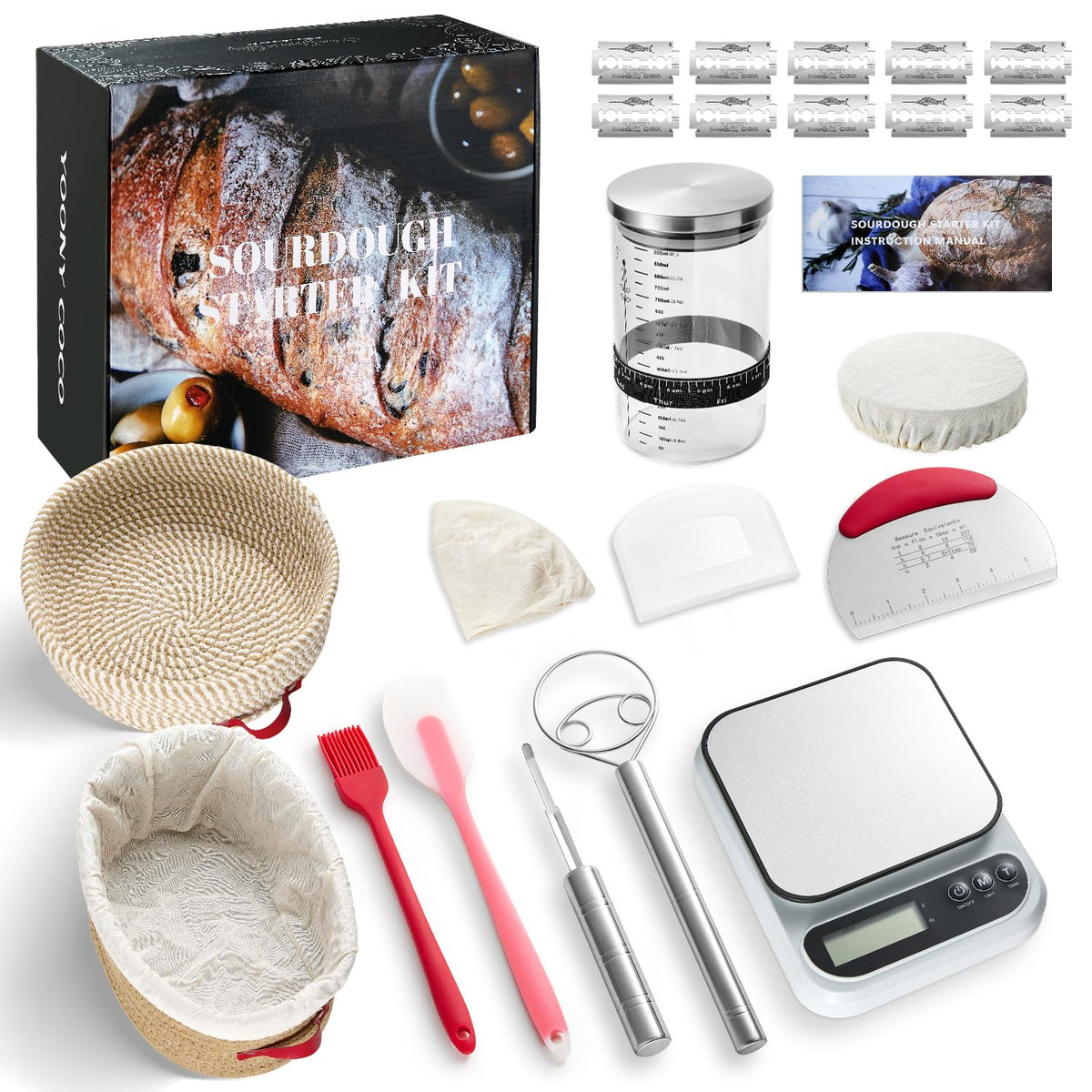 Yoonycoco sourdough starter kit scale helps bakers measure precisely for repeatable loaves