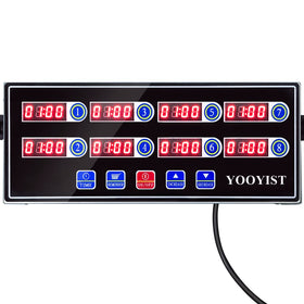 Yooyist 8-channel timer front view for precise cooking timing.