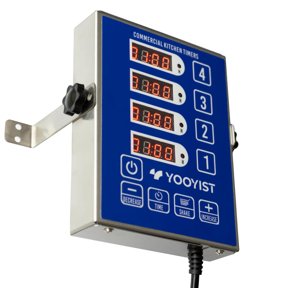 Yooyist precision kitchen timer front view with bright LED digits for quick meal coordination.