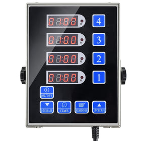 YOOYIST 4-channel timer front panel with large LED display for busy kitchens.