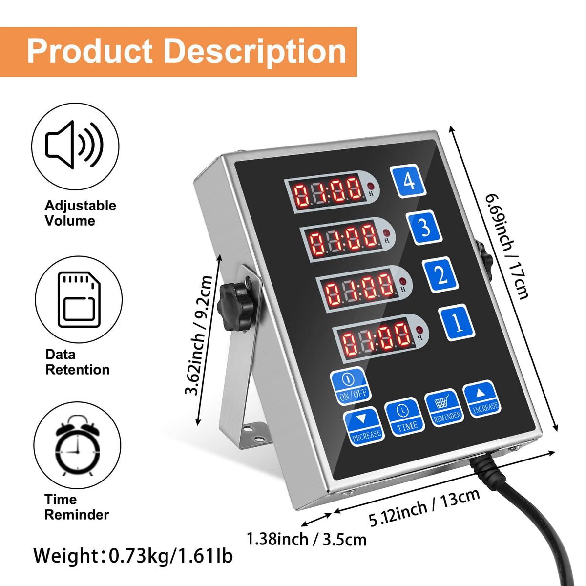 YOOYIST stainless steel timer body designed for high-heat environments.