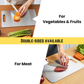 YoYoulee titanium cutting board back view highlighting durable, hygienic material for daily prep.