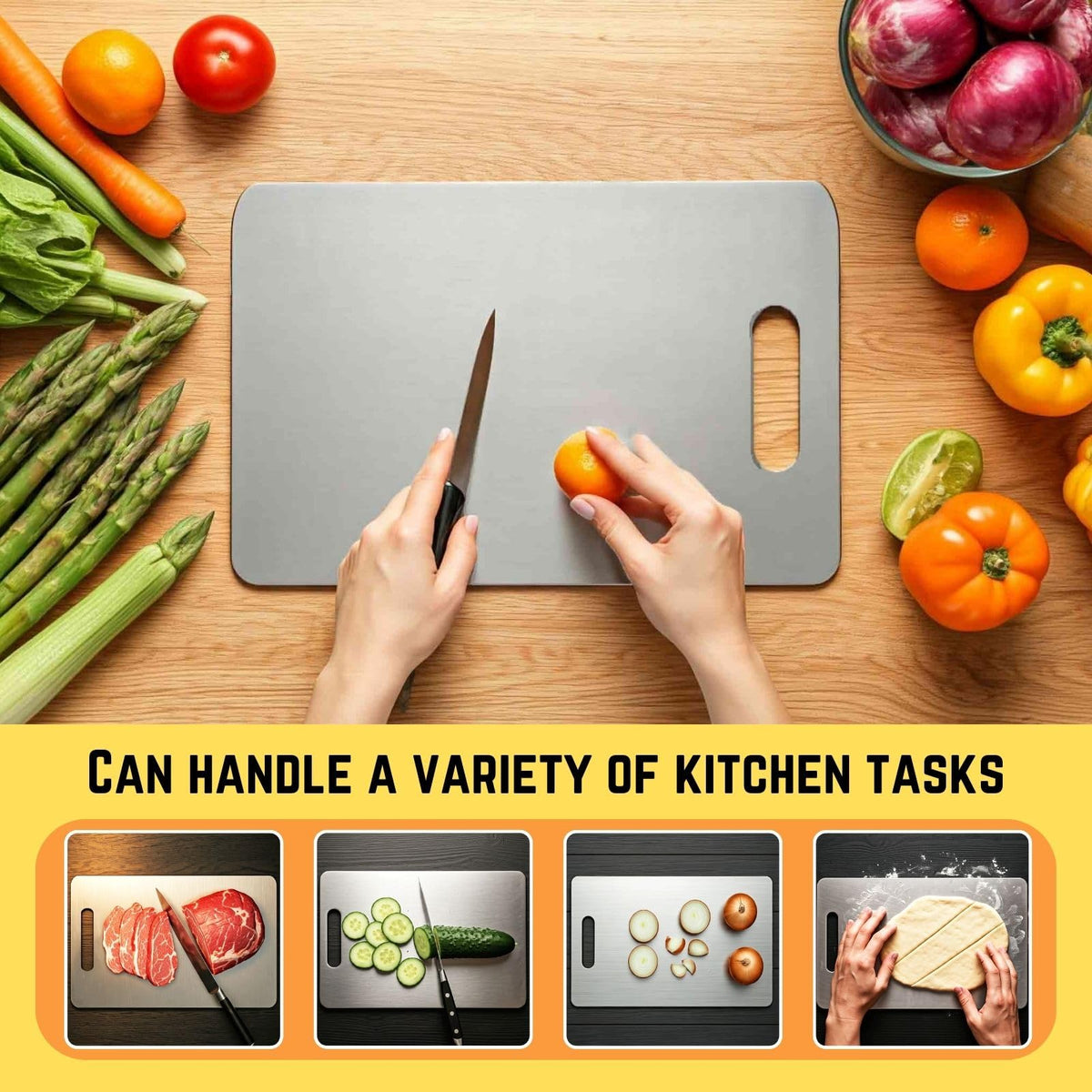 YoYoulee double-sided design separates meats and produce to reduce cross-contamination.