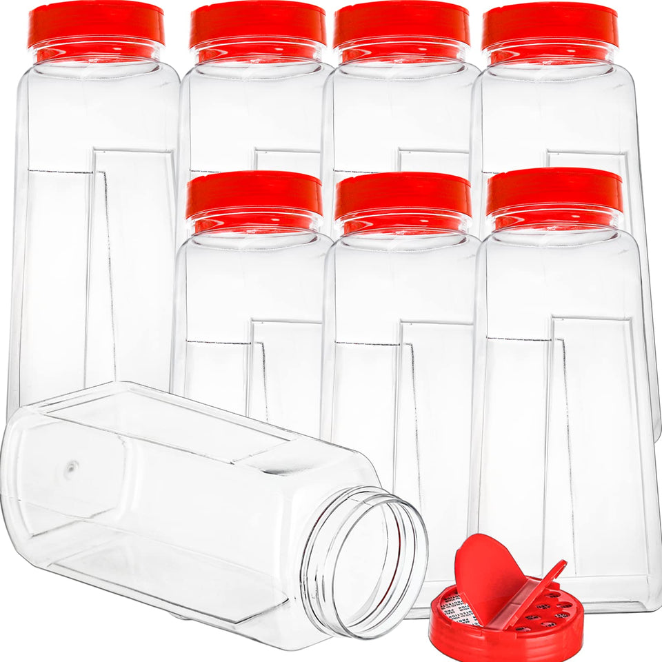 Yopay 8-pack large spice jars with 32oz capacity for organized pantry storage.