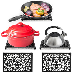 Yopay anti-slip trivet with rubber pegs keeps hot cookware stable.