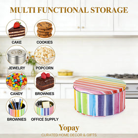 Yopay cookie tins for gifting and storage, perfect for cookies and pastries.