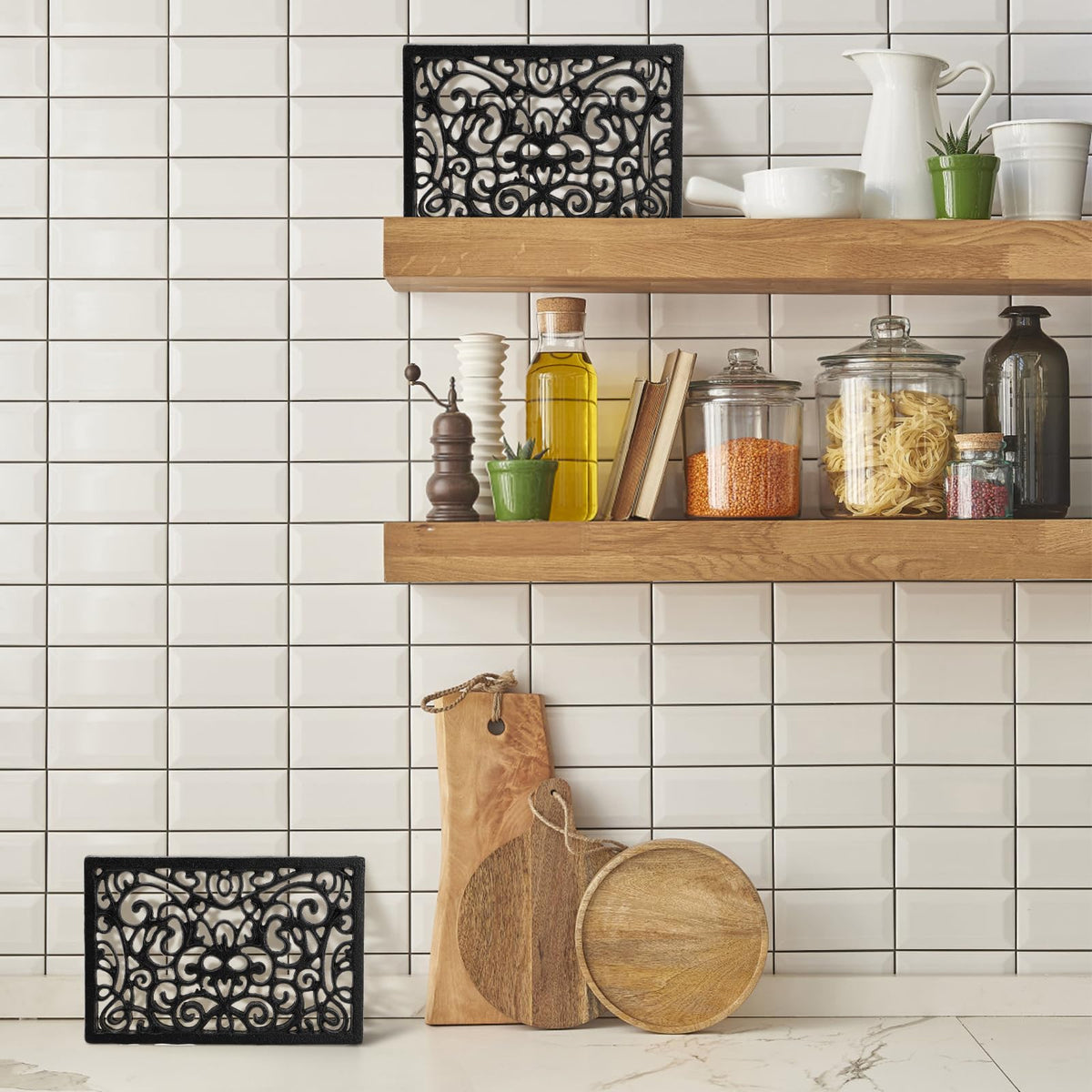 Yopay farmhouse decor trivet adds rustic charm to counters.