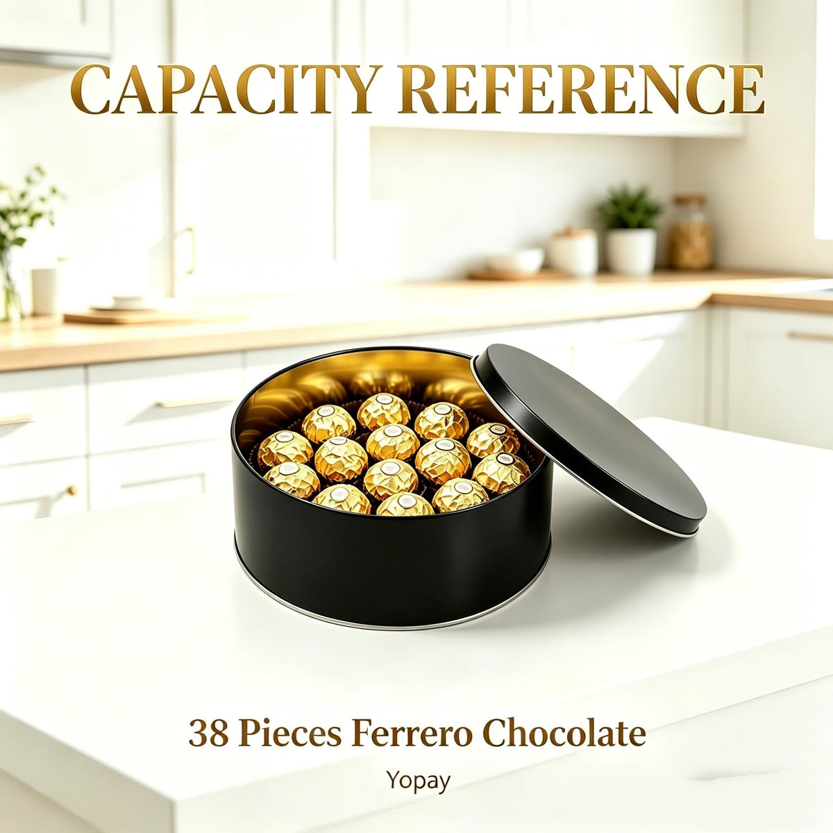 Yopay gift cookie tin, festive packaging for holidays and celebrations.