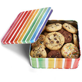 Yopay rainbow tins perfect for festive gift packaging.