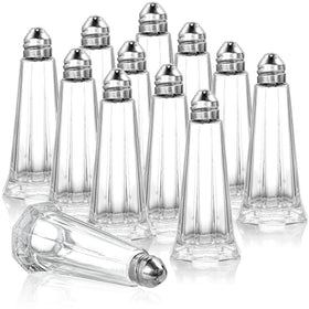 Yopay salt pepper shaker tower glass, clear view for quick refills at the table