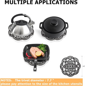 Yopay trivet with rubber pegs prevents slipping and protects surfaces