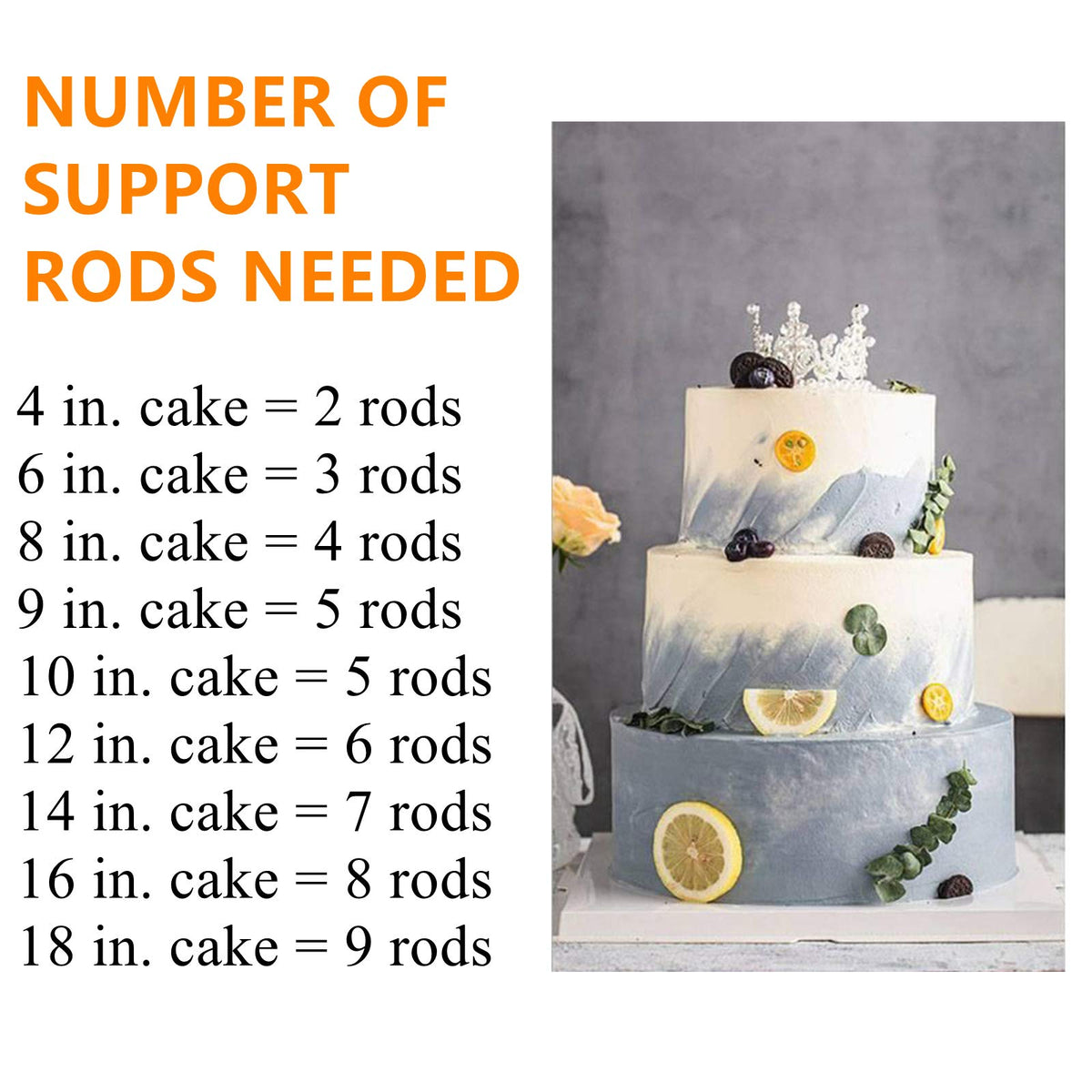 Yopay white cake dowel rod pack keeps extra rods handy while decorating