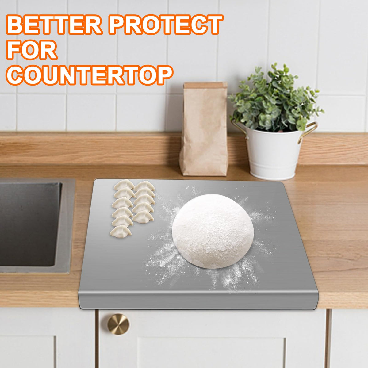 Yoposeo cutting board cleans easily thanks to non-porous stainless steel