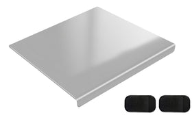 Yoposeo stainless steel cutting board top view, 15.7 by 11.8 inches for versatile prep.