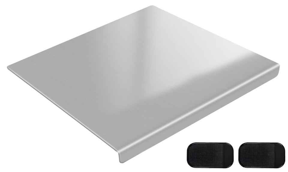 Yoposeo stainless steel cutting board on a counter offering generous prep space