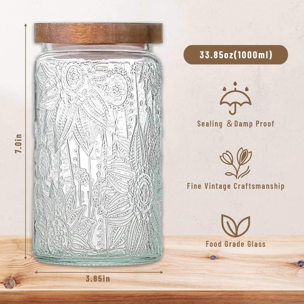 yoqelt acacia wood lid closeup highlights natural finish and premium storage seal for fresh foods
