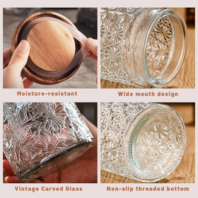Yoqelt vintage glass jar with stars lid adds vintage charm while storing tea.