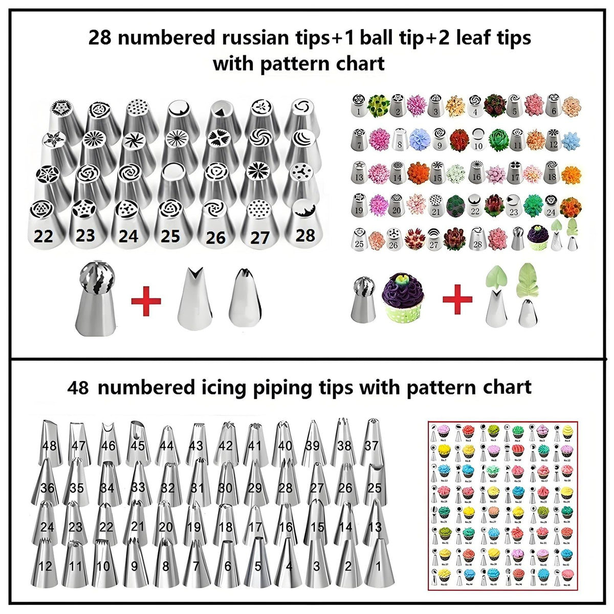 YOQXHY numbered large and small tips for precise flower designs