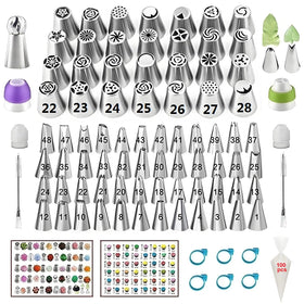 YOQXHY Russian piping tips set full kit display for versatile decorating options