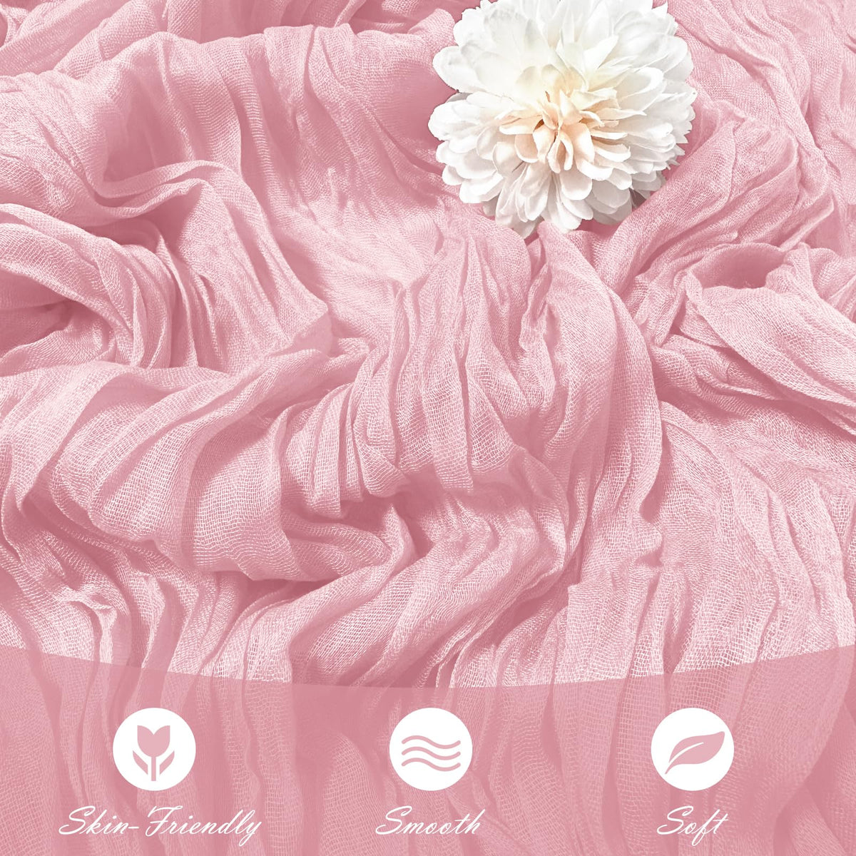 Yorcari baby shower table runner adds romantic charm.