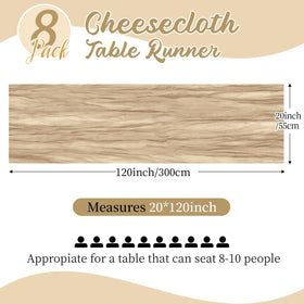 Yorcari beige cheesecloth runner drapes softly for rustic chic party decor