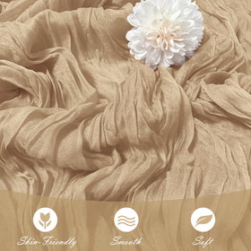 Flat lay with flowers and candles using Yorcari runner for elegant party decor