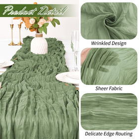Yorcari crinkle gauze table runner creates textured elegance