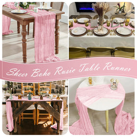 Yorcari drapeable table runner enhances venues with romance and texture.