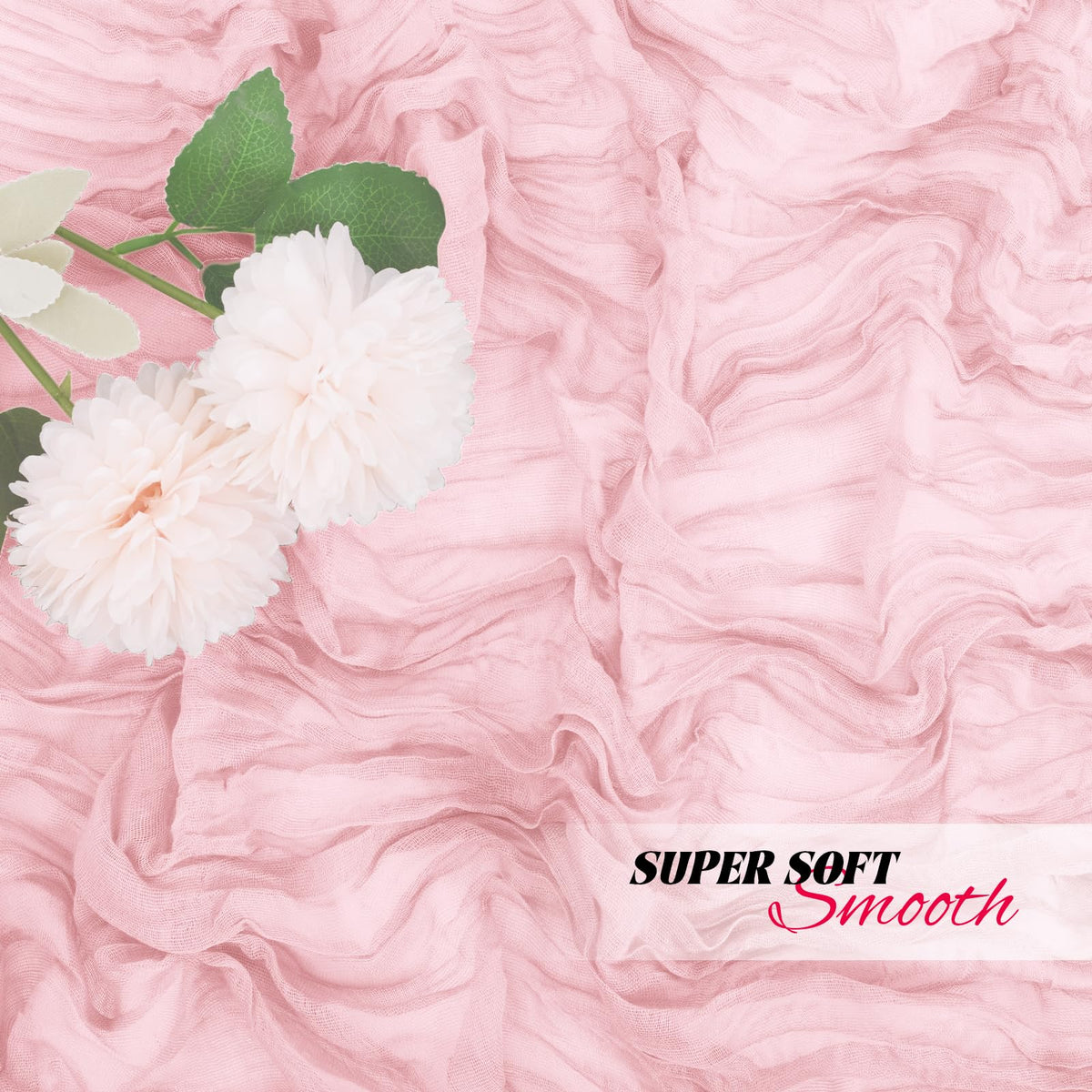 Yorcari light pink gauze adds soft translucence to decor