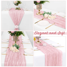 Yorcari pink cheesecloth runner is reusable and easy to wash