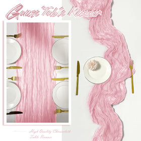 Yorcari machine washable cheesecloth runner offers easy care.