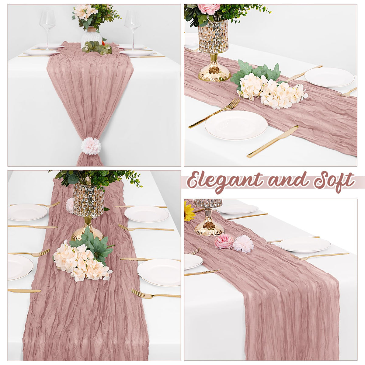 Yorcari reusable, fade-resistant cheesecloth runner enhances longevity and decor.