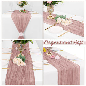Yorcari reusable, fade-resistant cheesecloth runner enhances longevity and decor.
