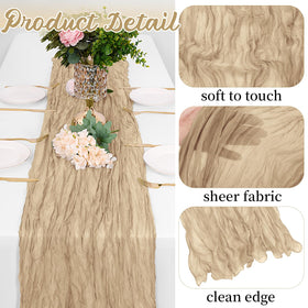 Yorcari rustic pleated runner adds texture and ambience to tables
