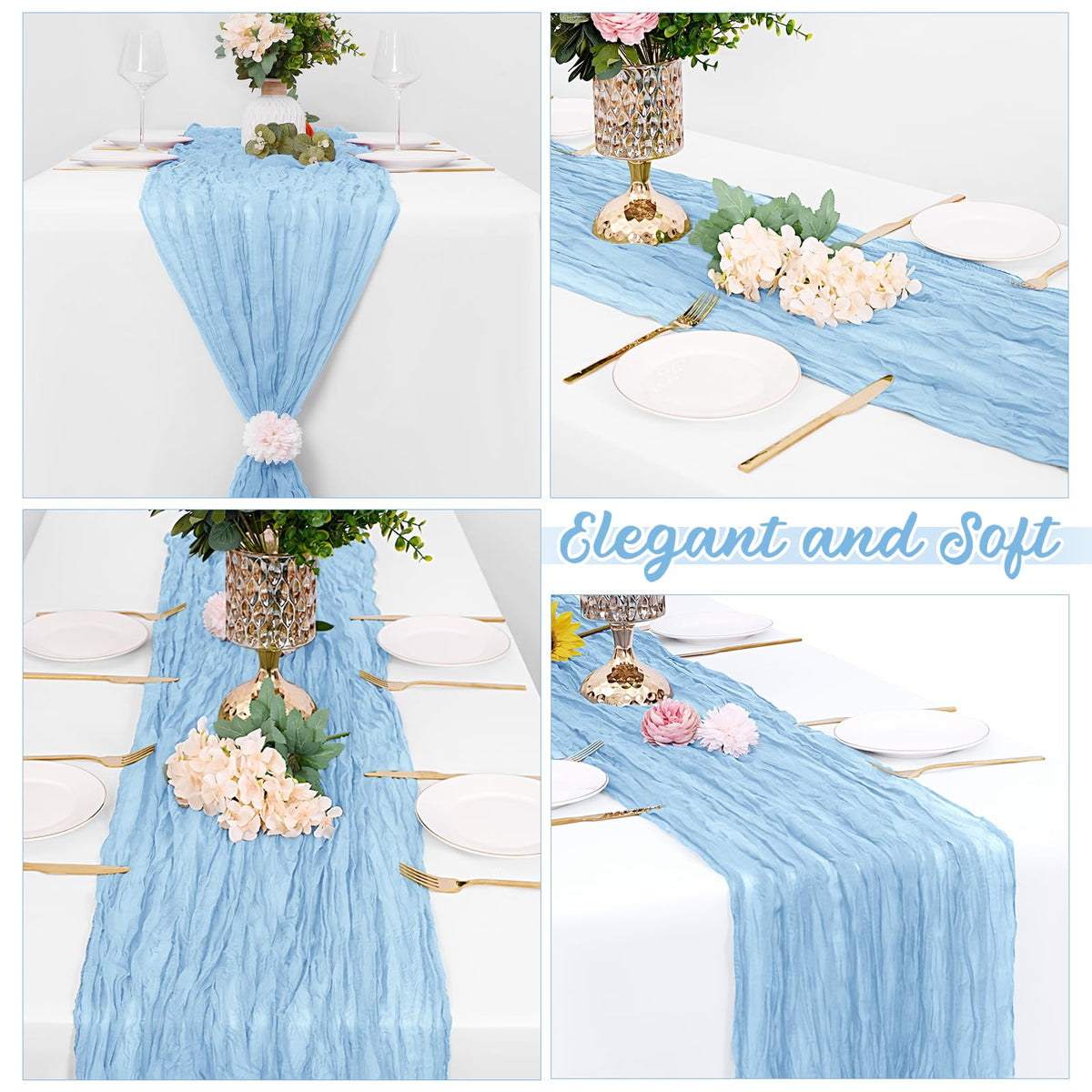 Yorcari natural pleated design suits arches, backdrops, and centerpieces.
