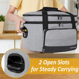 YOREPEK carrier side-carry-slots support two-handed carrying.
