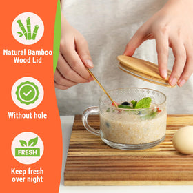 YORY 14oz glass overnight oats container supports meal prep and freshness.