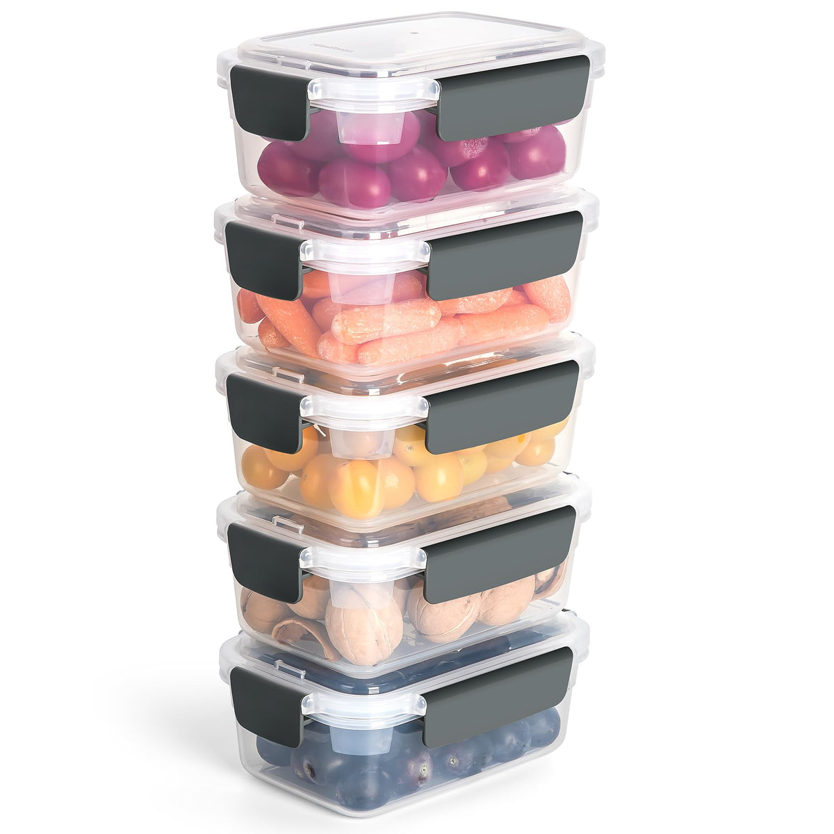 YORY 3-cup rectangular containers with lids for organized meal prep