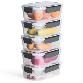 YORY 9 cup rectangle container with lid for organized fridge storage.