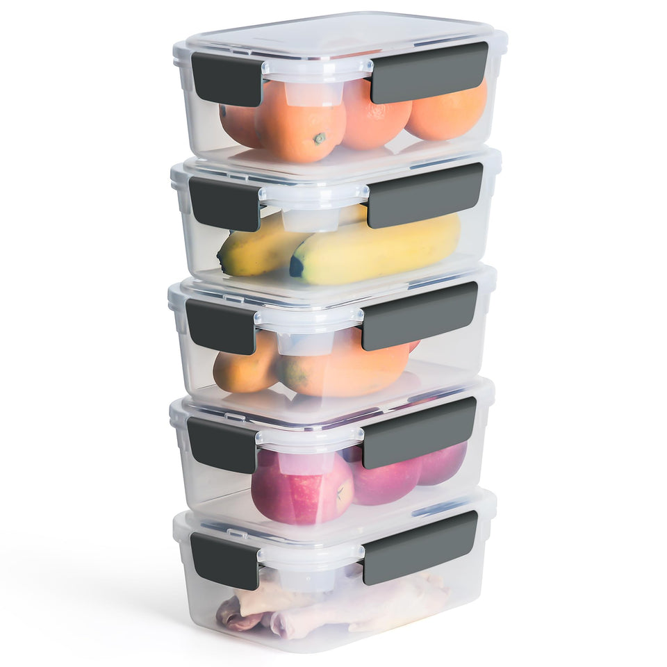 YORY 9 cup rectangle container with lid for organized fridge storage.