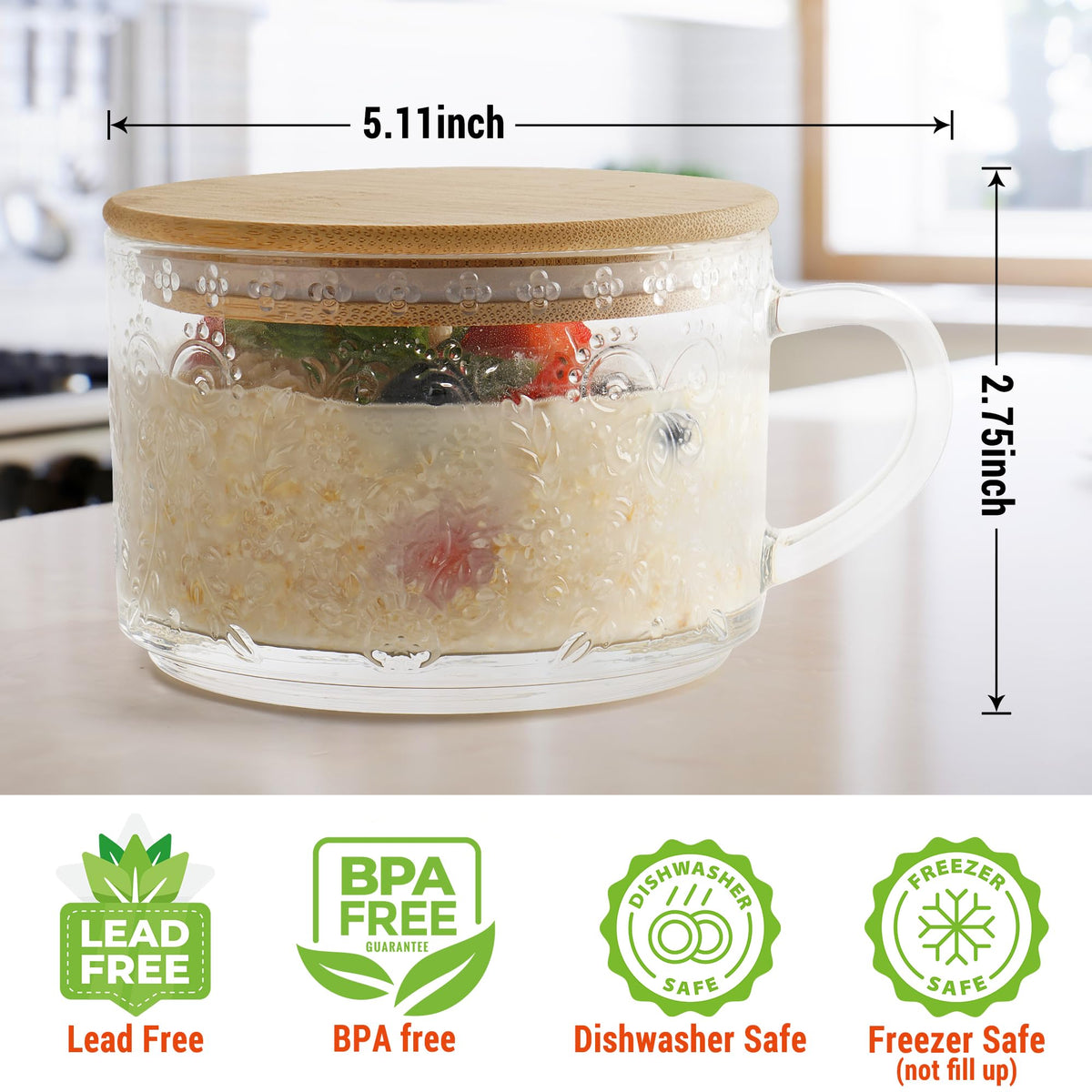 YORY crystal-clear glass mugs showcase beverages with everyday versatility.