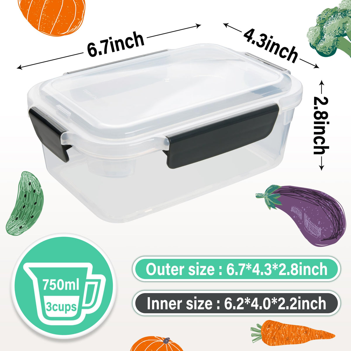 YORY rectangular containers optimize fridge organization for meal prep