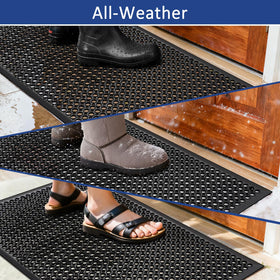 Yoshiko heavy-duty rubber mat built to withstand busy environments
