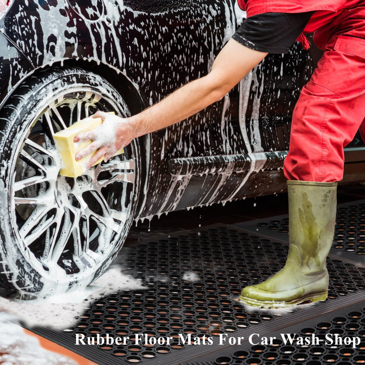 Yoshiko indoor-outdoor rubber mat for bars, kitchens, and shops