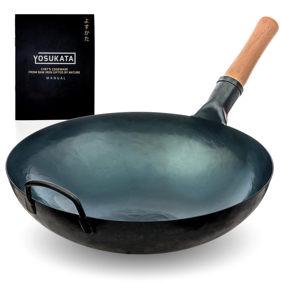 YOSUKATA 14” round-bottom wok full pan, ideal for high-heat stir-fry.