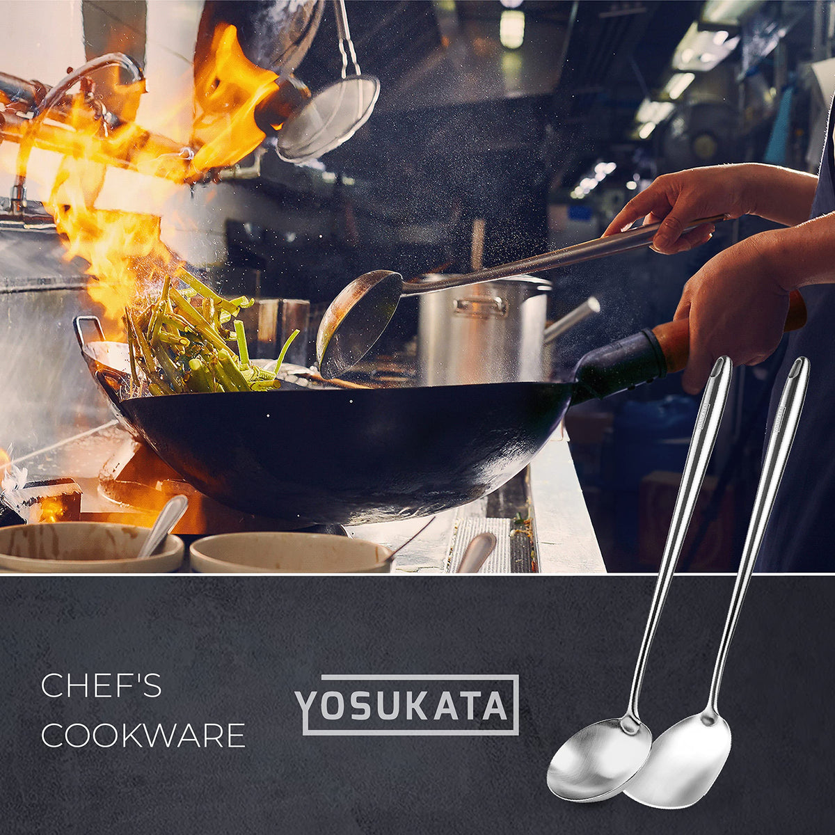 YOSUKATA spatula great for flipping meats and vegetables in stir-fries